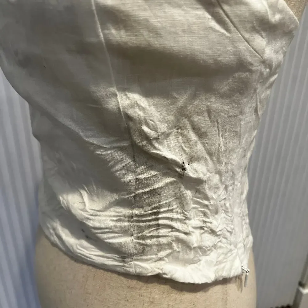 ARITZIA Women's Wilfred Whisper Linen Halter Top Size S In White - Picture 6 of 15